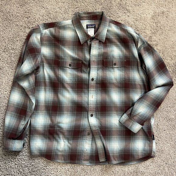 Patagonia Men’s Buckshot Long-Sleeved Button Up Shirt XL Plaid Organic Cotton - Picture 1 of 5